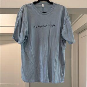 Light Blue Short Sleeve Graphic Tee - my hope is in Him